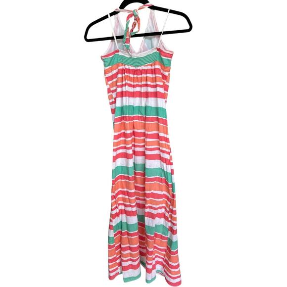 Free People Striped Halter Maxi Dress 100% Linen Size Medium - Picture 2 of 3